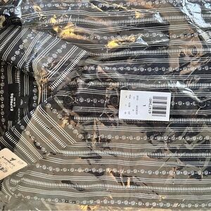 Express Black and White Striped Shirt